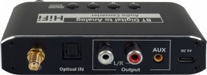 System przekazu sygnału AV Pawonik ODBIORNIK BLUETOOTH 5.0 KONWERTER AUDIO DAC TOSLINK 2X CINCH AUX BT + USB 2