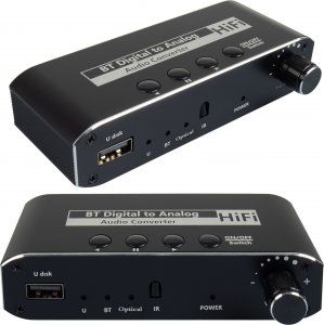 System przekazu sygnału AV Pawonik ODBIORNIK BLUETOOTH 5.0 KONWERTER AUDIO DAC TOSLINK 2X CINCH AUX BT + USB 4