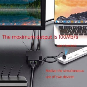 Switch Pawonik SPLITTER LAN 1X2 ADAPTER ROZGAŁĘŹNIK RJ45 100 MBPS 6