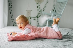 PULP BAMBOO Śpiworek Muślinowy z Ociepleniem i Nogawkami Różowy TOG 2,5 od 6m do 2,5lat 4