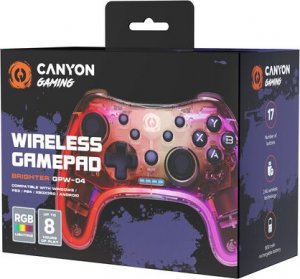 Pad Canyon CANYON GPW-04, 2.4G Wireless Controller with built-in 800mah battery, 2M Type-C charging cable ,Wireless Gamepad for Android / PC / PS3 /PS4 /XBOX360/ Nitendo Switch（RGB Lighting), 151*110*42mm, 208g 5