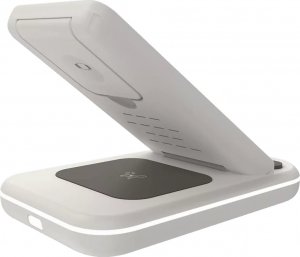 Ładowarka Canyon WS-304, Foldable 3in1 Wireless charger, with touch button for Running water light, Input 9V/2A, 12V/1.5AOutput 15W/10W/7.5W/5W, Type c to USB-A cable length 1.2m, with QC18W EU plug,132.51*75*28.58mm, 0.168Kg, Cosmic Latte 5
