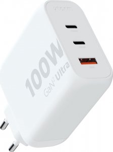 Ładowarka Xtorm Ładowarka cienna Ultra GaN2 100W 2xUSB-C PD,1xUSB-A QC 3.0 Biała 1