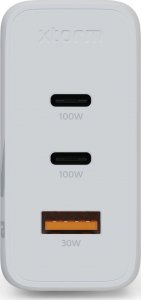 Ładowarka Xtorm Ładowarka cienna Ultra GaN2 100W 2xUSB-C PD,1xUSB-A QC 3.0 Biała 3