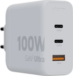 Ładowarka Xtorm Ładowarka cienna Ultra GaN2 100W 2xUSB-C PD,1xUSB-A QC 3.0 Biała 8