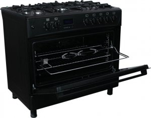 Kuchenka Ravanson Kuchnia gazowo-elektryczna 90 cm KWGE-K90 Cheff Modern Black 3
