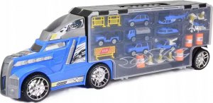 OEM DUŻY TIR POLICYJNY 55 CM RESORAKI GARAŻ NA SAMOCHODY 8 AUTEK + AKCESORIA 6