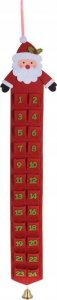 Kalendarz adwentowy Home Styling Collection czerwony Mikołaj filcowy 1