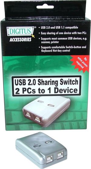 Przełącznik PRZEŁACZNIK DRUKARKOWY USB 2.0 AUTO 2PC->1URZĄDZ 3