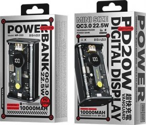Powerbank Wekome Powerbank 10000 mAh Super Charging PD 20W + QC 22.5W Czarny / Przezroczysty 2