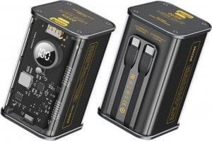 Powerbank Wekome Powerbank 20000 mAh Super Fast Charging z wbudowanym kablem USB-C PD 20W & Lightning + USB-A QC3.0 22.5W Czarny 1