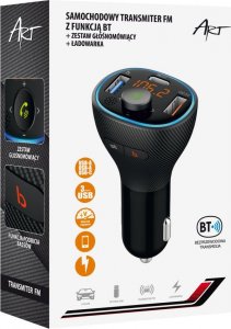 Transmiter FM Art Transmiter samochodowy FM MP3 z funkcjš BT, USB LCD FM-73 QC3.0 2
