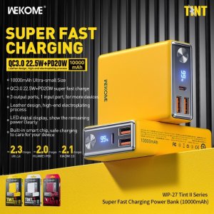 Powerbank Wekome Powerbank 10000 mAh Super Fast Charging USB-C PD 20W + 2x USB-A QC3.0 22.5W 1