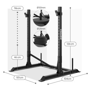 Zipro Stojak pod sztangę zintegrowany z miejscem na obciążenia 2