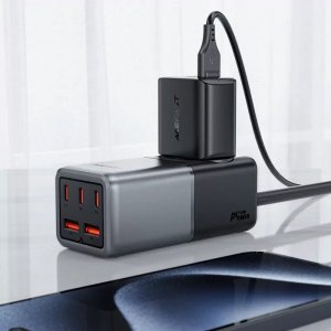 Ładowarka Acefast Ładowarka sieciowa / listwa zasilająca Acefast Z2, GaN, 3xUSB-C, 2xUSB-A, 75W (czarna) 4