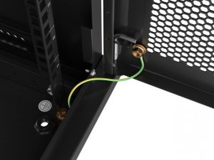 Szafa Lanberg Szafa wiszšca 19 cali 12U 600x450 drzwi perforowane (flat pack) czarna 13