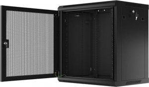 Szafa Lanberg Szafa wiszšca 19 cali 12U 600x450 drzwi perforowane (flat pack) czarna 4