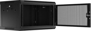 Szafa Lanberg Szafa wiszšca 19 cali 6U 600x450 drzwi perforowane (flat pack) czarna 2