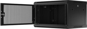 Szafa Lanberg Szafa wiszšca 19 cali 6U 600x450 drzwi perforowane (flat pack) czarna 4