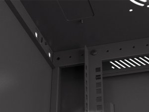 Szafa Lanberg Szafa wiszšca 19 cali 6U 600x450 drzwi perforowane (flat pack) czarna 5