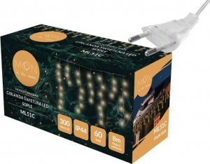 PR Girlanda świetlna 60 LED, sople, światło ciepłe białe+flash 1