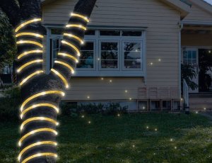 PR Sznur ozdobny 100 LED z brokatem, złoty, światło ciepłe białe 3