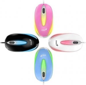 Mysz Genius Genius Mysz DX-Mini, 1000DPI, optyczna, 3kl., przewodowa USB, niebieska, klasyczna, podświetlenie RGB 2