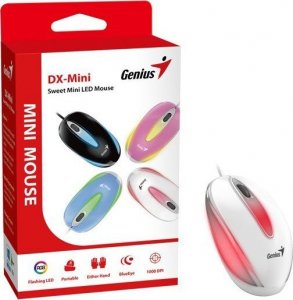 Mysz Genius Genius Mysz DX-Mini, 1000DPI, optyczna, 3kl., przewodowa USB, biała, klasyczna, podświetlenie RGB 3