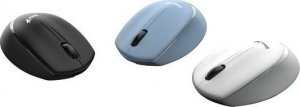 Mysz Genius Mysz NX-7009, 1200DPI, 2.4 [GHz], optyczna, 3kl., bezprzewodowa, biało-szary, 1 szt AA, Blue-Eye sensor, symetryczna 4