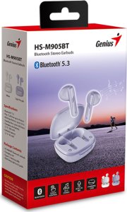 Słuchawki Genius Genius HS-M905BT, mikrofon, zmiana utworu, fioletowy, 2.0, etui z ładowarką, sport typ USB-C 7