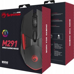 Mysz Marvo Marvo Mysz M291, 6400DPI, optyczna, 6kl., przewodowa USB, czarna, do gry, podświetlona 9