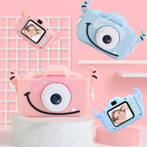 Aparat cyfrowy dla dzieci kamera gry + karta 32GB różowy 10