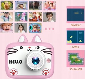 Aparat cyfrowy APARAT CYFROWY FOTOGRAFICZNY DLA DZIECI KAMERA ZABAWKA GRY 40Mpx+KARTA 32GB 5