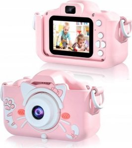 Aparat cyfrowy dla dzieci kamera kotek 40Mpx + karta 32GB różowy 7