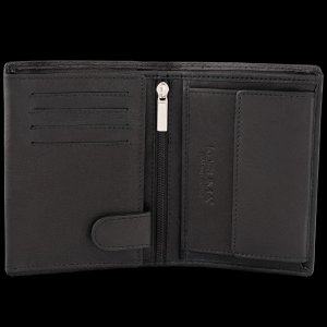 KORUMA Skórzany portfel antyRFID koloru czarnego - Koruma (SM-908GBL) Uniwersalny 4
