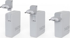 Xtorm Adapter podróżny GaN Ultra 140W wtyczki EU,US,UK + kabel USB-C PD 9