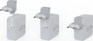 Xtorm Adapter podróżny GaN Ultra 67W wtyczki EU,US,UK + kabel USB-C PD 9