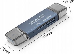 Czytnik Zenwire Czytnik Kart Pamięci SD USB 3.0 USB-C Adapter 4w1 SD + MICRO SD TF 5 Gb/s do 2TB 5