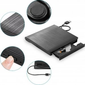 Odtwarzacz DVD Zenwire Zewnętrzny Przenośny Napęd DVD CD USB 3.0 Nagrywarka Odtwarzacz płyt CD/DVD do laptopa komputera 4