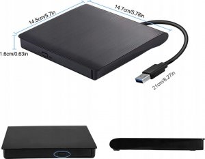 Odtwarzacz DVD Zenwire Zewnętrzny Przenośny Napęd DVD CD USB 3.0 Nagrywarka Odtwarzacz płyt CD/DVD do laptopa komputera 5