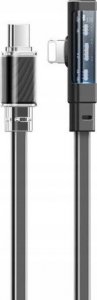 Kabel USB Mcdodo Kabel USB-C do Lightning Mcdodo CA-3440 90 stopni 1.2m z LED (czarny) 1