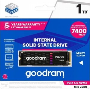 Dysk SSD GoodRam PX700 1TB M.2 2280 PCI-E x4 Gen4 NVMe (SSDPR-PX700-01T-80) 2