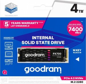 Dysk SSD GoodRam PX700 4TB M.2 2280 PCI-E x4 Gen4 NVMe (SSDPR-PX700-04T-80) 2