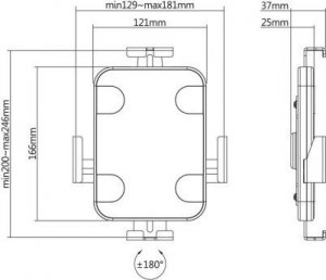 Uchwyt Maclean do tabletu ścienny biały 9,7" - 11" (MC-469W) 2