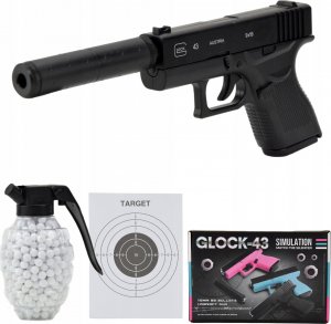 Skleplolki PISTOLET KULKI TŁUMIK GLOCK ASG METAL 800 GRATIS 1