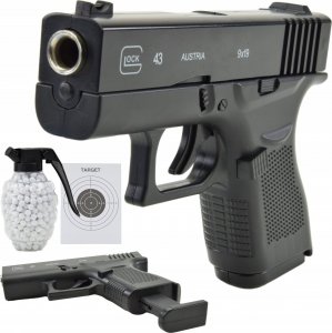 Skleplolki PISTOLET KULKI TŁUMIK GLOCK ASG METAL 800 GRATIS 11