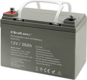 Qoltec Akumulator AGM | 12V | 36Ah | max. 540A 8