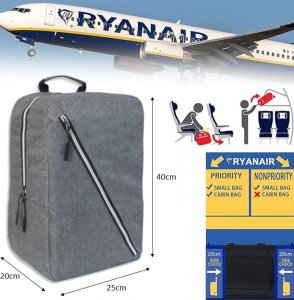 Caley PLECAK PODRÓŻNY 40x20x25 DO SAMOLOTU RYANAIR WIZZAIR BAGAŻ PODRĘCZNY - SZARY 6