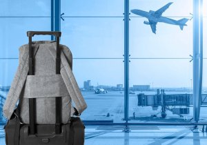 Plecak turystyczny Caley PLECAK PODRÓŻNY 40x20x25 DO SAMOLOTU RYANAIR WIZZAIR BAGAŻ PODRĘCZNY - GRANATOWY 5