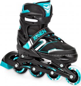 Rolki Raven Inlineskates Rolki Łyżwy 2w1 Regulowane RAVEN Helixi Black/Mint 30-33 Kółka LED 2